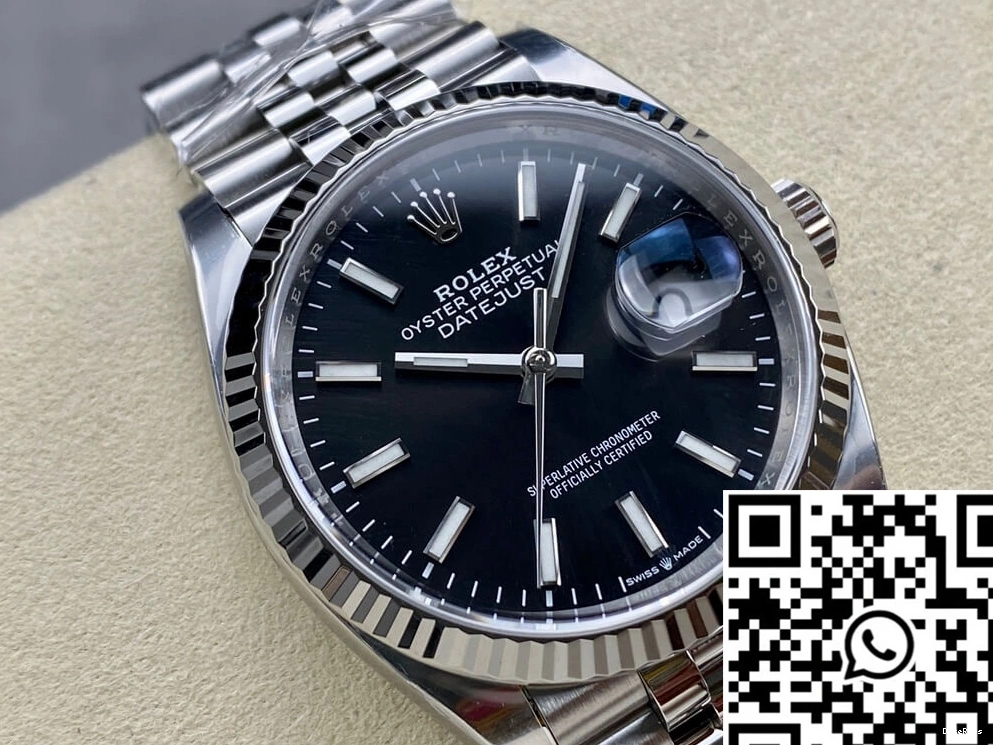 Black Datejust Clean M126234-0015 Factory 36MM Dial Rolex 0805